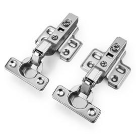 Luokim 26mm Small Cup Soft Close Inset Hinge for Thin Door Clip On Mounting Plate Concealed Cabinet Hinge with Screws Nickel Finish