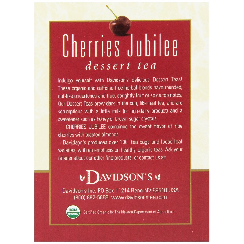 Davidson's Tea Cherries Jubilee, 8-Count Tea Bags (Pack of 12)