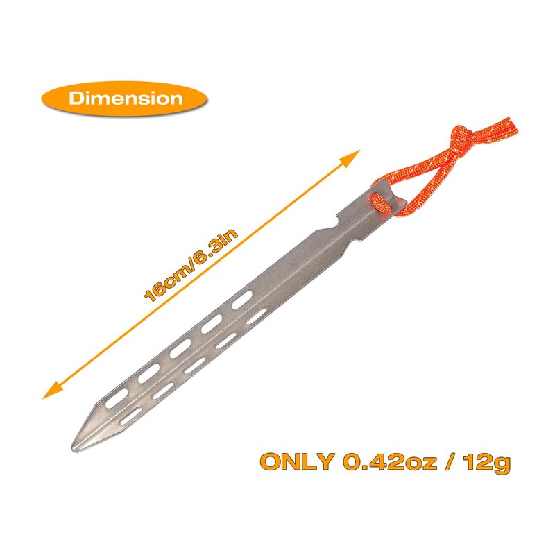 Tripmas Ultralight Titanium Tent Stakes - Anticorrosive Tent Pegs V-Shaped