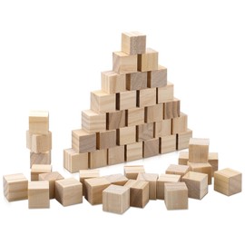 Pack of 100 Wooden Dice Decoration, 20 mm Unpainted Wooden Blocks, Wooden Cubes, Blank Decorative Wooden Craft Material, Wooden Square Cube, Natural Decoration for DIY, Painting, Crafts, Stamps,