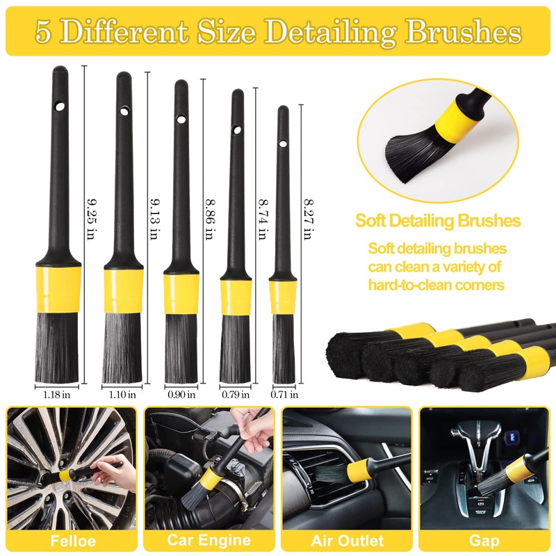 TTRCB 27Pcs Car Detailing Kit, Car Detailing Brush Set, Auto