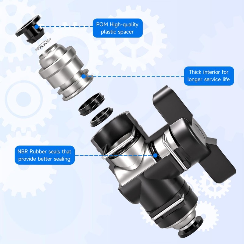 Innfeeltech 10 Pieces 8 mm Black Straight Pneumatic Air Flow