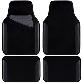 CAR PASS Alfombrillas impermeables para coche de ajuste universal, alfombras de coche de imitación de cuero, alfombrillas de coche negras con...      