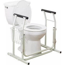 Drive Medical MDS Stand Alone Toilet Safety Rail, White, EA