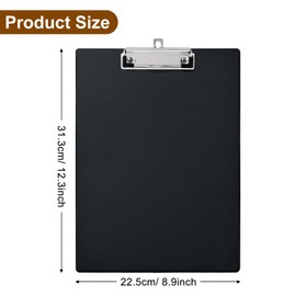 Hotyin Clipboards A4 Pack of 5 Clipboards with Flat Clip, Plastic Clipboards, Clipboards for Office, School, Hospital Supplies, Black
