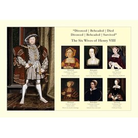 King Henry VIII Six Wives ~ Divorced; Beheaded; Died; Divorced: Beheaded; Survived