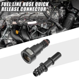A ABSOPRO Car Fuel Line Hose Quick Release Connector Kit Straight 1/2" 12.61mm SAE to 1/2" 12mm Disconnect Hose Plastic Gray