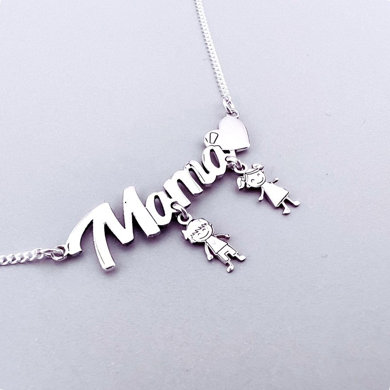 Agálea | Collar con Dije de Mamá, hijo o hija