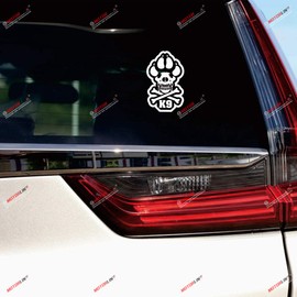 2 Pack White, 6 Inches - K9 K-9 Unit Decal Sticker Vinyl Police Dog Paw Bone - for Car Boat Laptop Cup No Background