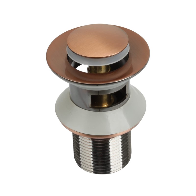 Copper Push Button Bathroom Sink Drain Stop & Pop up