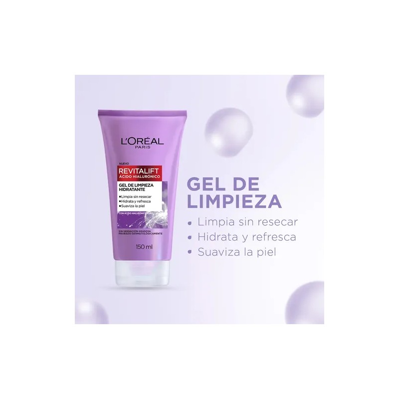 Gel Limpiador Loréal Paris Facial Ácido Hialurónico 150Ml