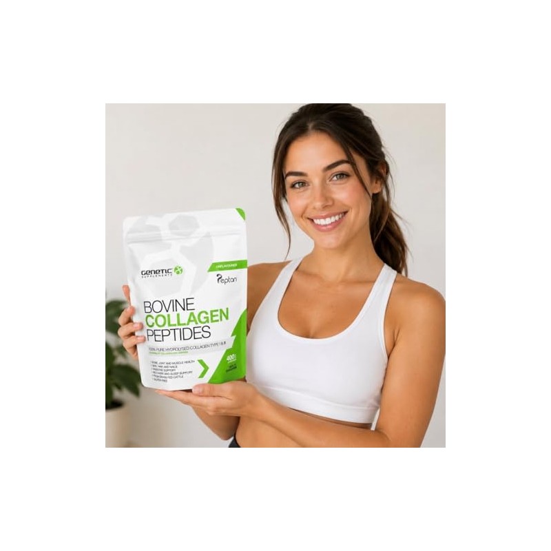 Genetic Supplements Bovine Collagen Peptides Powder, Unflavoured, 400g
