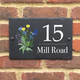  Bespoke Slate House Signs - Handmade Custom Door Number Wall Plaque with Rustic Black Farmhouse Design - Includes Screws & Fixings - Ideal for Home, Office, Gate, Porch - 200x300mm