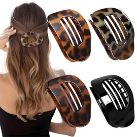 Pack of 4 Hair Clips for Women, Hair Clip, Flat Claw Clip, French Hair Clips Women, Strong Hold Side Hair Clips, French Hair Clip for Thick and Thin Hair