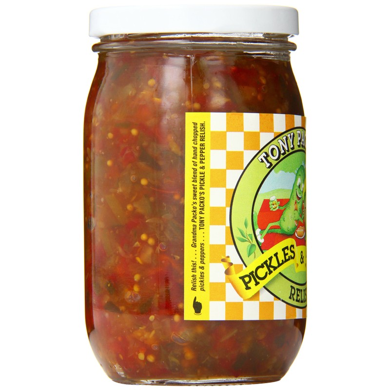 Tony Packo's Pickles and Peppers Relish, 16 Ounce Jar