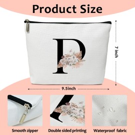 haipino Make up bags for women, Small makeup bag for travel, Bridesmaid gifts for wedding day, Stuff bags for travel, Small makeup pouch for purse, Girls Weekend Gifts（Letter-P