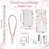 NTYNTY Floral Scrunchie Lanyard with ID Badge Holder, Soft Stretchy