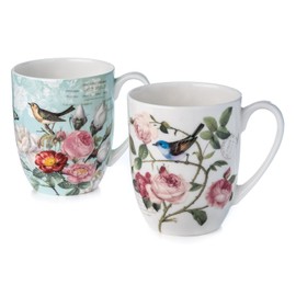McIntosh Bird Garden Set of 2 Fine Bone China Mugs