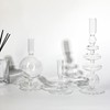 Rtteri 3 Pcs Glass Candlestick Holders Glass Taper Candle Holders