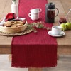 DII Linen Tabletop Collection Machine Washable, Table Runner, 14.5x72, Cranberry