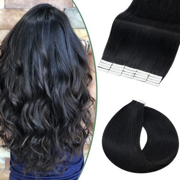 S-noilite Tape-In Real Hair Extensions, Thin, 20 Pieces, Remy Real Hair Tape-In Hair Extensions, Platinum Blonde #60-30 g (60 cm)
