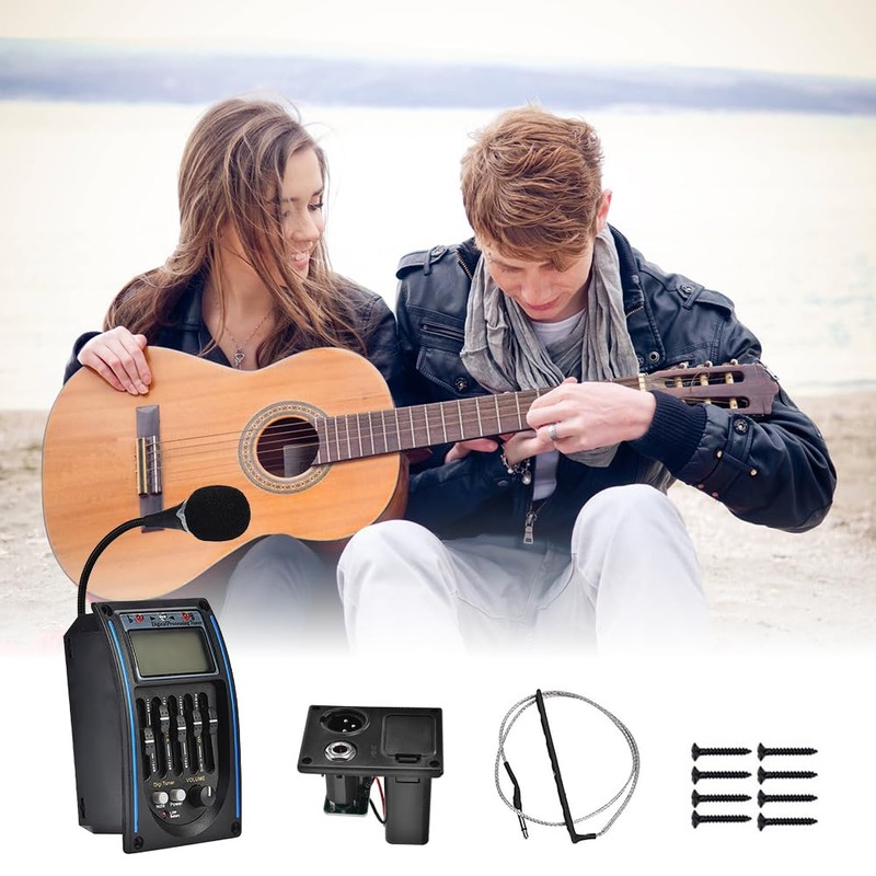 5 Band Acoustic Guitar Preamp, 1 Set EQ Equalizer Piezo