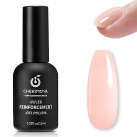 CHERIMOYA Gel UV LED de Refuerzo Nude Translúcido 15ml Reinforcement Builder Overlay Strengthener Gel Polish Soak Off, Fortalecedor Uñas Naturales Débiles, Estructura Flexible, Manicure Profesional Salón Casa (Melocotón Nude)