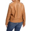 S P Y M Womens Faux Leather Jacket, Double Zip