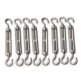 URBEST M4 Stainless Steel 304 Hook & Hook Turnbuckle Wire Rope Tension Pack of 8