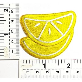 HHO Patch Set 3 Pieces. Yellow Lemon Slice Fruit Patch Lemon Embroidered Iron on Sew on Patches for T-Shirt Jeans Backpacks Jackets Dress Clothing Art Decoration Accessories
