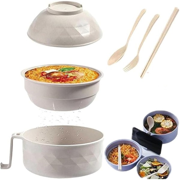 6-Piece Set Ramen Bowl Set,Microwave Ramen Bowl, Ramen Noodles Bowl,