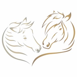 Love Horses Stencil, 27.94 x 21.59 cm (L) - Decorative Farm Animal Equine Pony Horse Head Stencils for Painting Template