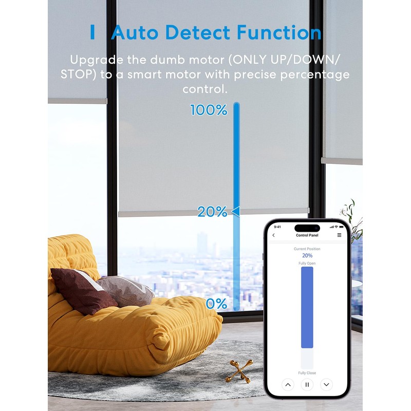 Meross Matte Smart Roller Shutter Switch WLAN for Blinds, Smart