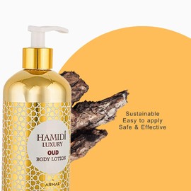 Hamidi Luxury Amber Oud Body Lotion For Women 500ML (16.9 OZ) Ultra Moisturizing Lotion For Dry Skin Nourishing And Replenishes Dry Skin A Sweet Fragrance, Body Lotion for Radiant Skin