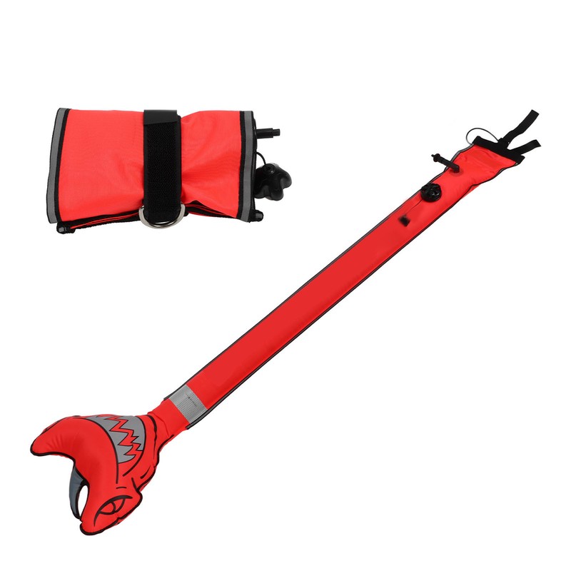 Surface Marker Buoy Scuba Diving Inflatable Safety Tube Hammerhead Shark