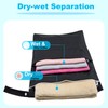 2 Pack Travel Laundry Bag with 2 Zippered Pockets &