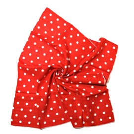 Shanlin Unisex Floral Cotton Bandanas 22”x22 (Polka Dots Red)