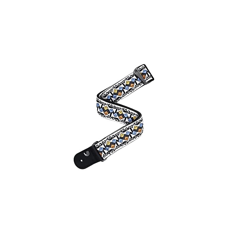 D'Addario Eco-Comfort Jacquard Woven Guitar Strap - White