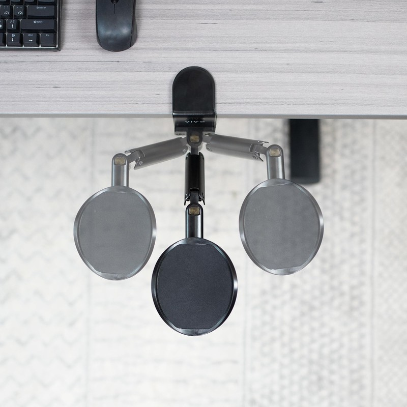 VIVO Universal Clamp-on Adjustable Armrest, Desk Cradle Rotating Elbow Cushion,