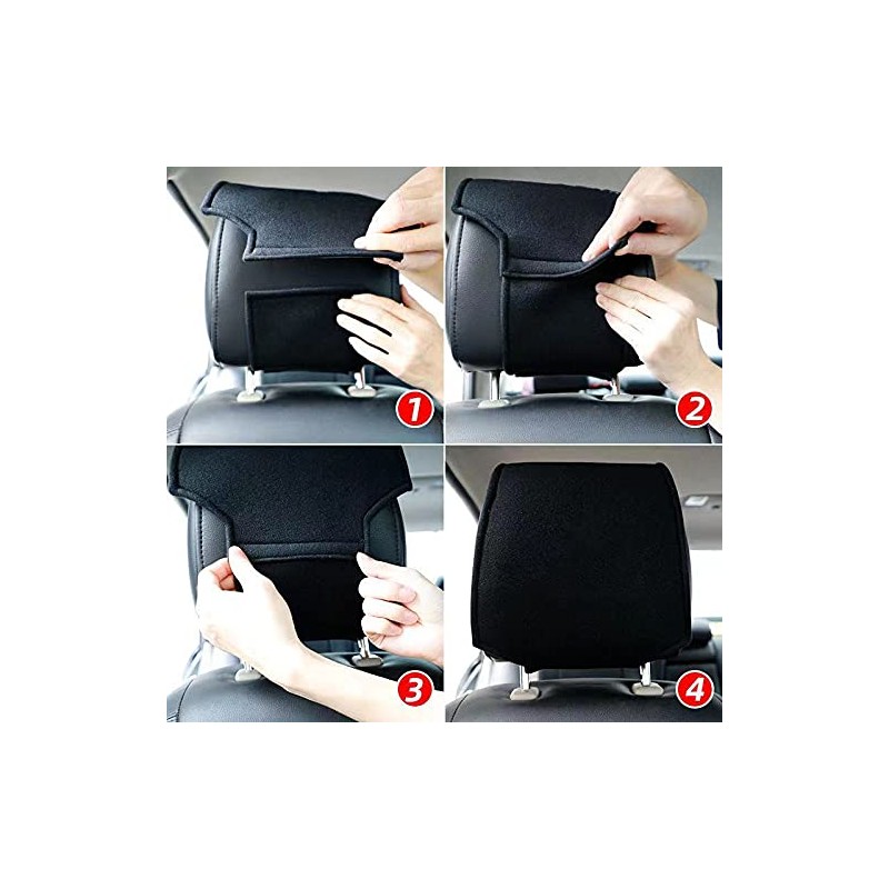 XIAOLINGDANG Car Headrest Cover, Seat Accessory, Custom Embroidered Car Logo,