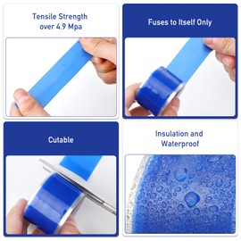Outus 6 Roll Self Fusing Silicone Tape 1 Inch Wide and 5 Feet Long Rubber Flame Retardant High Temperature PVC Tape for Leaks Repair Tools Electrical Wires Wrap Seal Pipes Indoor Outdoor