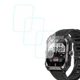 smaate Tempered Glass Screen Protector Compatible with Bgulong FreeDvigor H22 2.02” Rugged Smart Watch, 3pcs, 9H