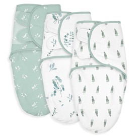 Soarwg Kids Swaddling Sack Baby 0-3 Months Swaddles Blanket Baby Sleeping Bag Swaddling Cloth Newborn Wrap Infants Sleeping Bag, 100% Organic Cotton for Toddlers, Unisex, Girls and Boys 3 Pack (Green)