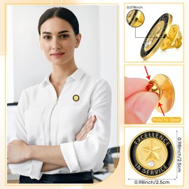 Liliaafar 150 Pcs Excellence in Service Pin Bulk Employee of The Month Years of Service Volunteer Lapel Enamel Pins for Appreciation Lapel Pin for Staff Team Nurse Teacher Award Coworkers Gifts