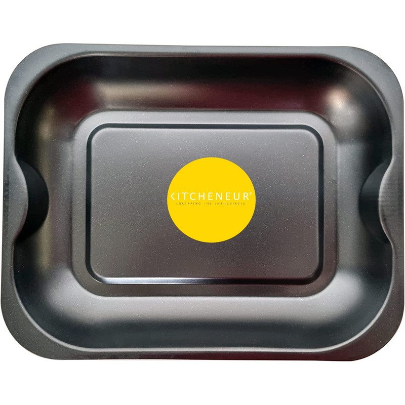 3-Pack Black Roasting and Baking Tray Set - Large Roaster