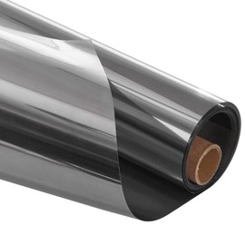 VEVOR Window Privacy Film, One Way Reflective Window Tint, Daytime Privacy Anti-UV Heat Blocking, Static Cling Mirror Window Film for Home and Office, Black-Silver, 35.4 in x 13.1 ft