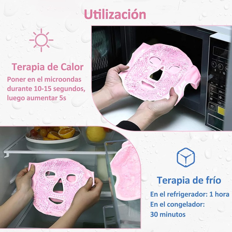 Mascara de Hielo para Cara para Reducir Hinchazón, Compresa Fria