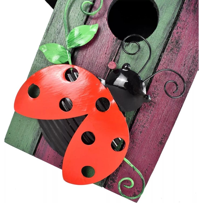 Bird Wooden Decorative Hanging Bird House Hand Painted Birds Box