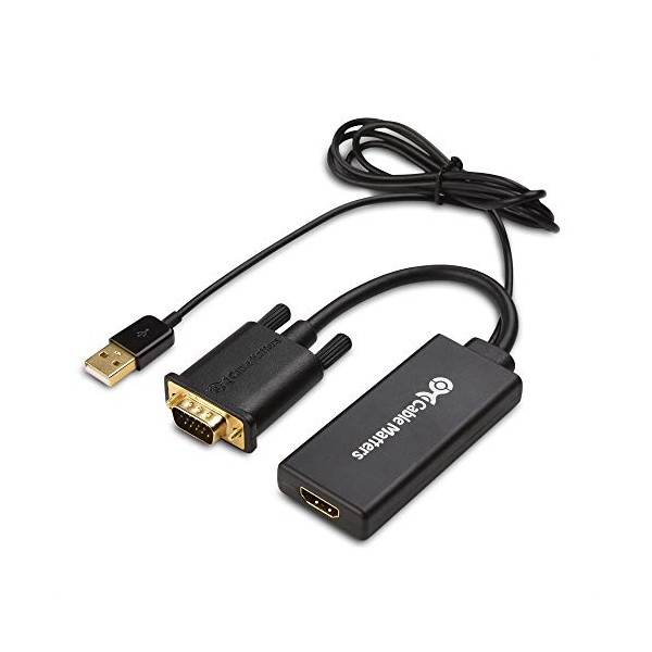 Cable Matters VGA to HDMI Adapter for Monitor and TV