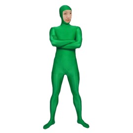 VSVO Spandex Open Face Full Bodysuit Zentai Suit for Adults and Kids (Green, XX-Large)